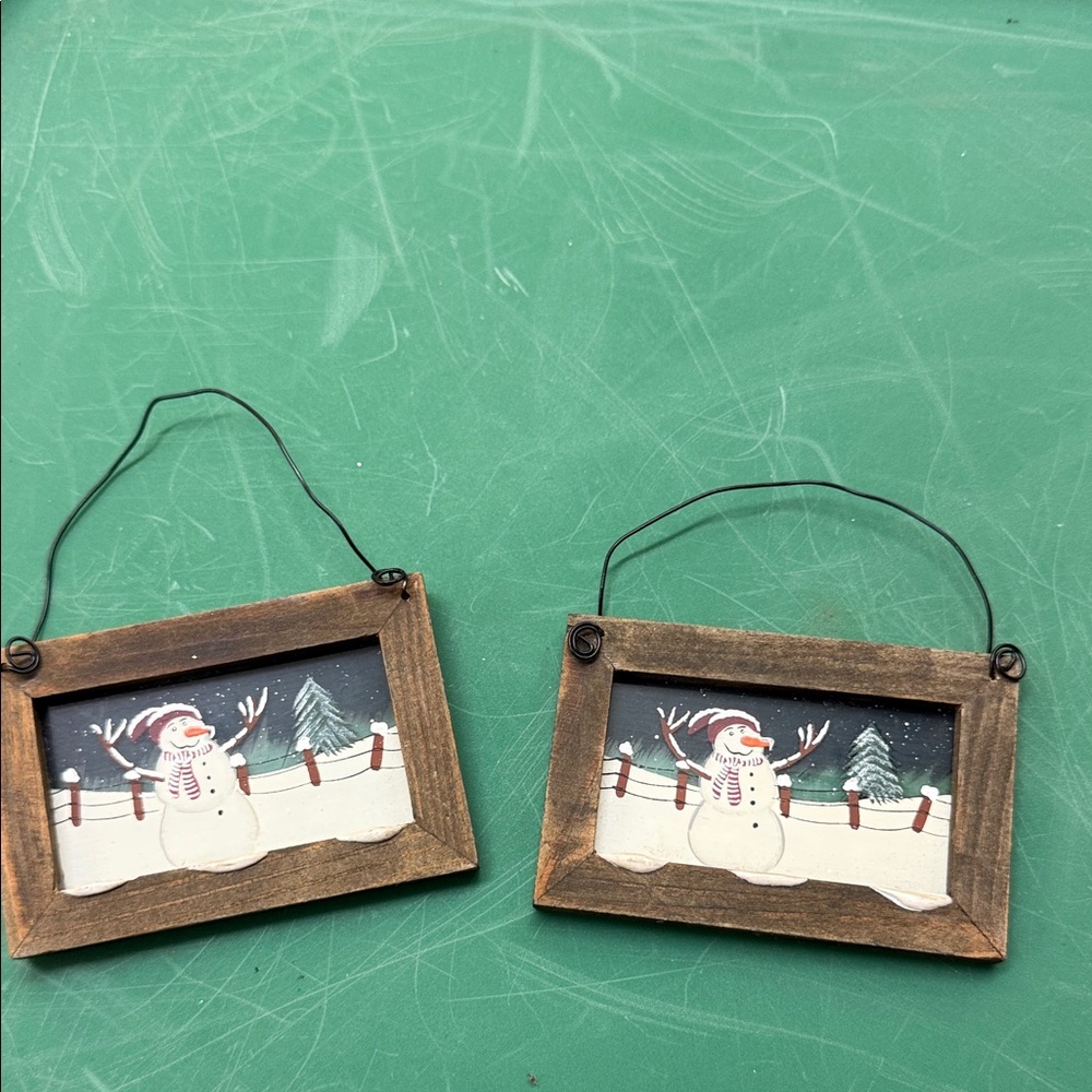Wooden Snowman ornaments